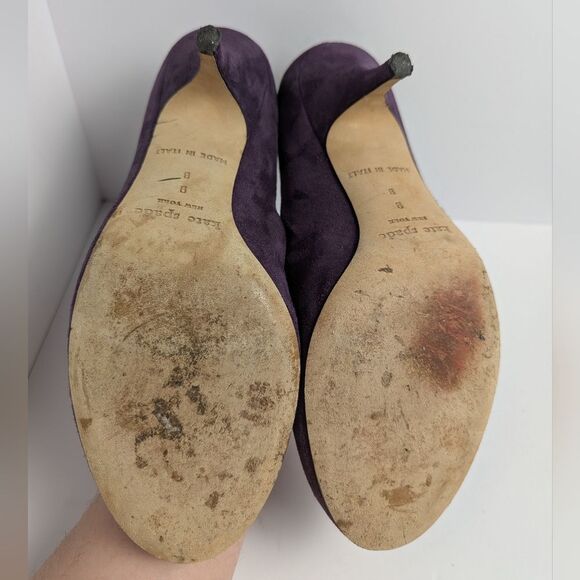 Kate Spade Bloom Purple Suede 3D Rose Flower Pump Heels Womens 9 - Picture 5 of 7